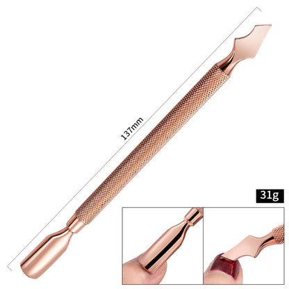 3 PCS Stainless Steel Rose Gold Double-Headed Steel Push Dead Skin Scissors Nail Set,Style: 01 Big Head - Nail Art Equipment by PMC Jewellery | Online Shopping South Africa | PMC Jewellery | Buy Now Pay Later Mobicred