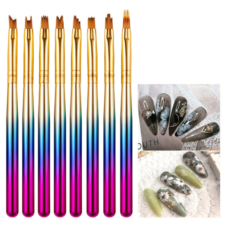 8  In 1 Nail Art Flower Pen Painted Pen Rainbow Gradient French Phototherapy Nail Pen(Flower Petal Pen) - Nail Art Equipment by PMC Jewellery | Online Shopping South Africa | PMC Jewellery | Buy Now Pay Later Mobicred