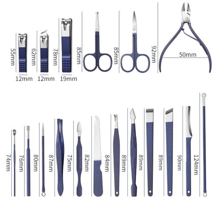 12 In 1 Stainless Steel Nail Clipper Set Nail Art Set Manicure Tools - Nail Clipper by PMC Jewellery | Online Shopping South Africa | PMC Jewellery | Buy Now Pay Later Mobicred