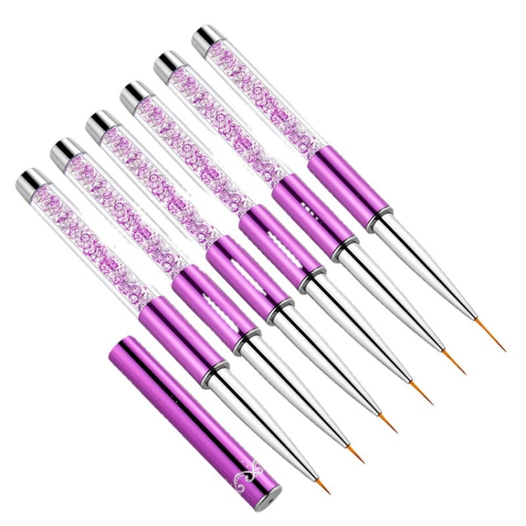 Nail Art Drawing Pen Purple Drill Rod Color Painting Flower Stripe Nail Brush With Pen Cover, Specification: 20mm - Nail Art Equipment by PMC Jewellery | Online Shopping South Africa | PMC Jewellery