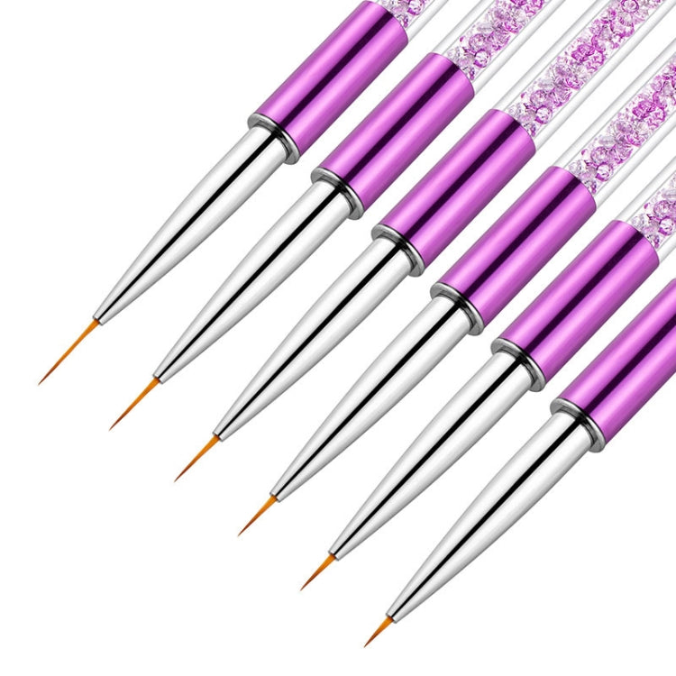 Nail Art Drawing Pen Purple Drill Rod Color Painting Flower Stripe Nail Brush With Pen Cover, Specification: 9mm - Nail Art Equipment by PMC Jewellery | Online Shopping South Africa | PMC Jewellery | Buy Now Pay Later Mobicred