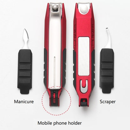 Anti-splash Nail Clippers Multifunctional Mobile Phone Holder Nail Clippers,Style: Red +Iron Box - Nail Art Equipment by PMC Jewellery | Online Shopping South Africa | PMC Jewellery | Buy Now Pay Later Mobicred