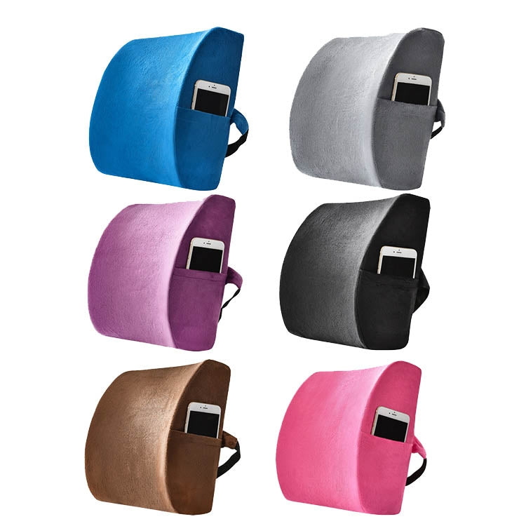 Office Waist Cushion Car Pillow With Pillow Core, Style: Memory Foam(Suede Brown) - Cushions & Pillows by PMC TechLife | Online Shopping South Africa | PMC TechLife | Buy Now Pay Later Mobicred