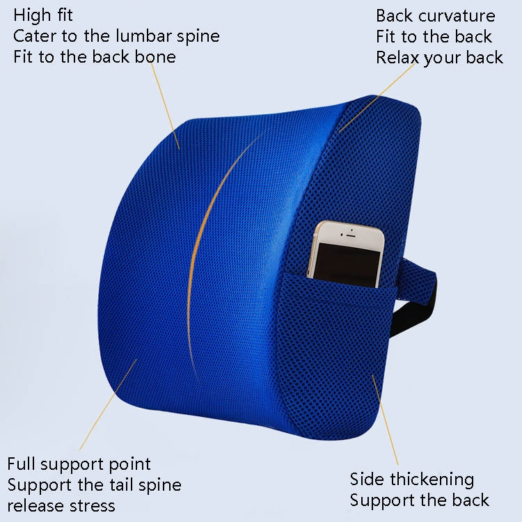 Office Waist Cushion Car Pillow With Pillow Core, Style: Memory Foam(Suede Purple) - free shipping - PMC TechLife - Order now!