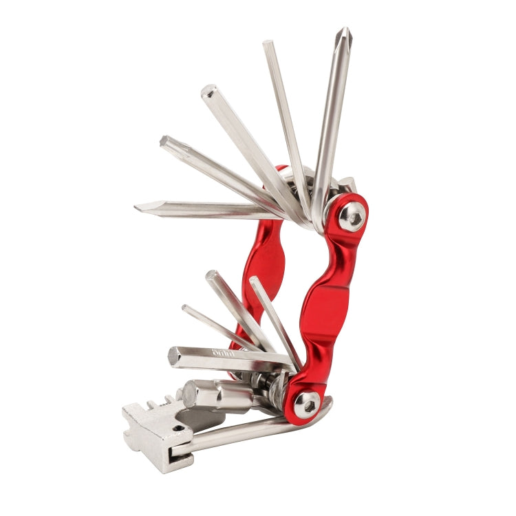 BG-9835D Bicycle Multi-Function Maintenance Curved 11 In 1 Tool Mountain Highway Bike With Interception Machine Combination Tool(Red) - Maintenance tools by PMc TechLife | Online Shopping South Africa | PMc TechLife | Buy Now Pay Later Mobicred