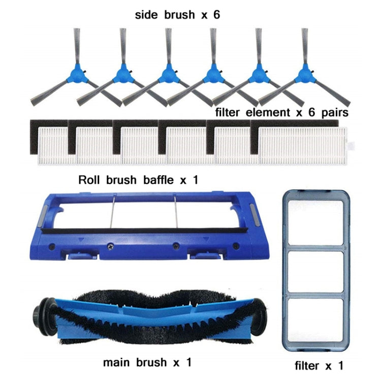 15 PCS/Set Sweeper Accessories For Eufy 11S / RoboVac / 30 / Eufy / 30C / 15C(Blue) - Other Accessories by PMC Jewellery | Online Shopping South Africa | PMC Jewellery | Buy Now Pay Later Mobicred