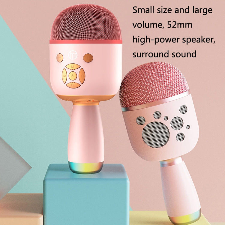 K58 Home Bluetooth Wireless Microphone With Lamp Mobile Phone K Song Children Microphone Audio(pink) - Microphone by PMC Jewellery | Online Shopping South Africa | PMC Jewellery | Buy Now Pay Later Mobicred