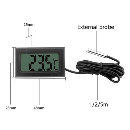 Fish Tank Digital Thermometer Waterproof Probe Electronic Measuring Thermometer, Line Length: 1m (Black) - Thermometer by PMC Jewellery | Online Shopping South Africa | PMC Jewellery