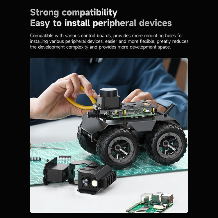 Waveshare WAVE ROVER Flexible Expandable 4WD Mobile Robot Chassis, Onboard ESP32 Module(US Plug) - Robotics Accessories by Waveshare | Online Shopping South Africa | PMC Jewellery | Buy Now Pay Later Mobicred