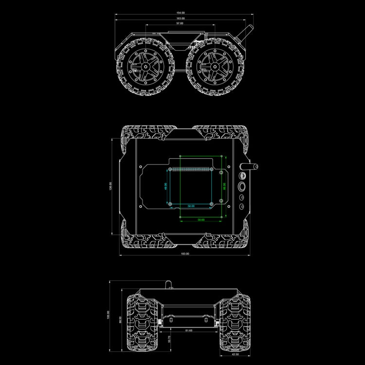 Waveshare WAVE ROVER Flexible Expandable 4WD Mobile Robot Chassis, Onboard ESP32 Module(US Plug) - Robotics Accessories by Waveshare | Online Shopping South Africa | PMC Jewellery | Buy Now Pay Later Mobicred