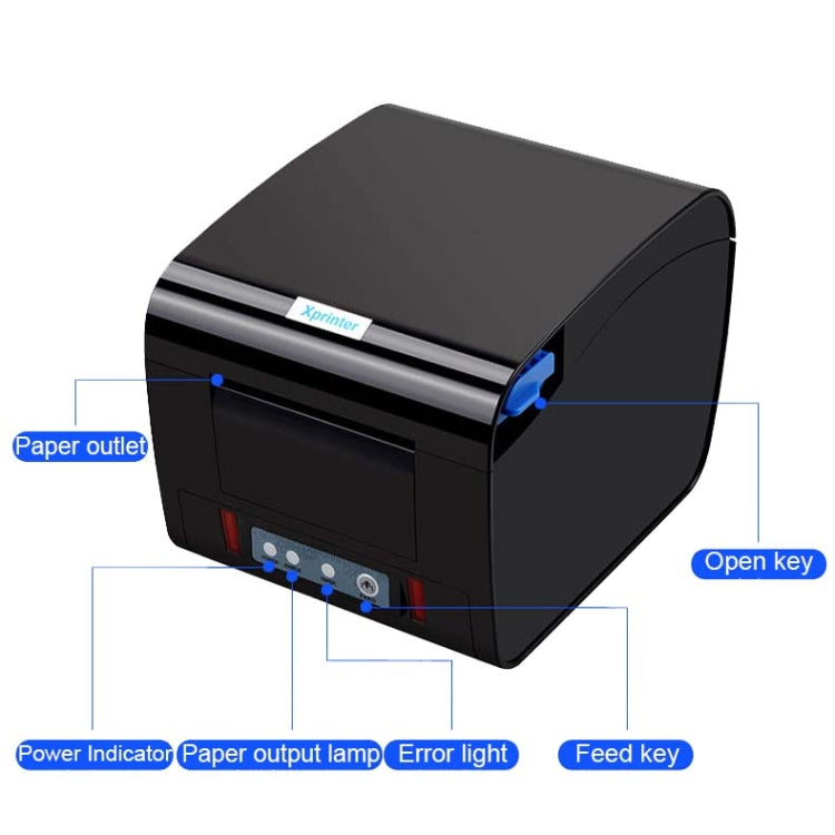 Xprinter XP-D230H 80mm Thermal Express List Printer with Sound and Light Alarm, Style:USB(US Plug) - free shipping - PMC TechLife - Order now!