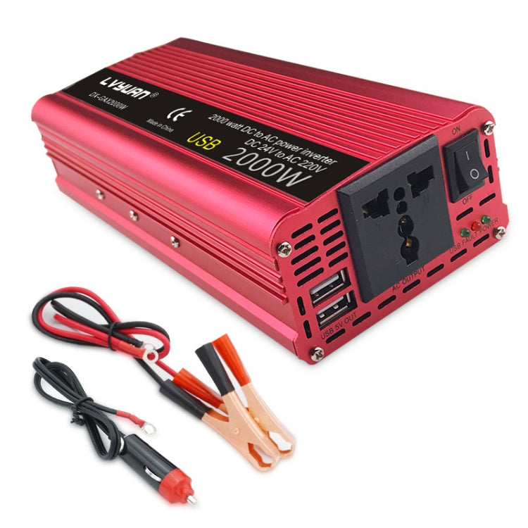 LVYUAN Car Inverter Dual USB Power Converter, Specification: 24V to 220V 2000W - Modified Square Wave by PMC TechLife | Online Shopping South Africa | PMC TechLife | Buy Now Pay Later Mobicred
