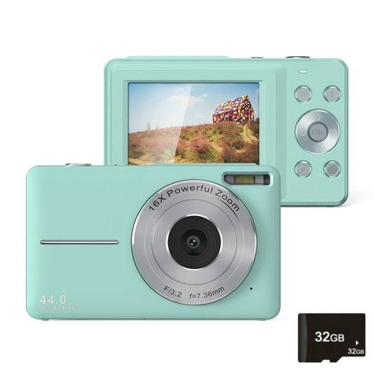 DC403L-AF 2.4-Inch 16X Zoom HD Digital Camera Mini Children Photography Camera UK Plug(Green+32G) - Children Cameras by PMC Jewellery | Online Shopping South Africa | PMC Jewellery | Buy Now Pay Later Mobicred