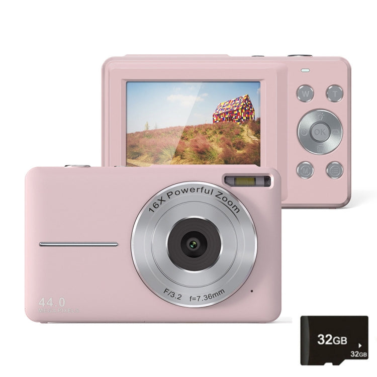 DC403L-AF 2.4-Inch 16X Zoom HD Digital Camera Mini Children Photography Camera EU Plug(Pink+32G) - Children Cameras by PMC Jewellery | Online Shopping South Africa | PMC Jewellery | Buy Now Pay Later Mobicred