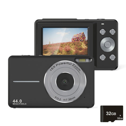 DC403L-AF 2.4-Inch 16X Zoom HD Digital Camera Mini Children Photography Camera AU Plug(Black+32G) - Children Cameras by PMC Jewellery | Online Shopping South Africa | PMC Jewellery | Buy Now Pay Later Mobicred