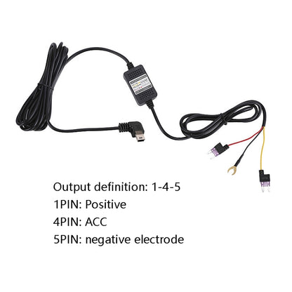 H516 Recording Step-down Line Shrinkage Video Car Charger Line Parking Monitoring Three-Core Power Cord, Model: With Fuse(Micro Right Elbow) - Cables & Connectors by PMC Jewellery | Online Shopping South Africa | PMC Jewellery | Buy Now Pay Later Mobicred