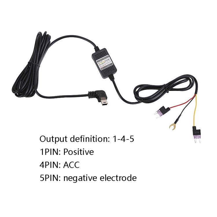 H516 Recording Step-down Line Shrinkage Video Car Charger Line Parking Monitoring Three-Core Power Cord, Model: With Fuse(Mini Right Elbow) - Cables & Connectors by PMC Jewellery | Online Shopping South Africa | PMC Jewellery | Buy Now Pay Later Mobicred