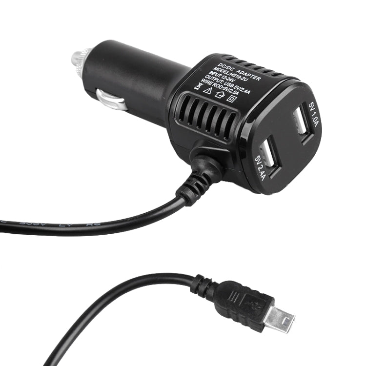 H519 Car Charger Driving Recorder Power Cord Dual USB With Display Charging Line, Specification: Mini Right Elbow - Cigar Socket by PMC Jewellery | Online Shopping South Africa | PMC Jewellery | Buy Now Pay Later Mobicred