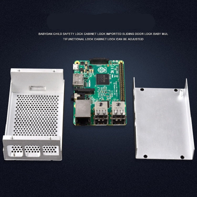 Aluminum Alloy Shell Grid Cooling Box For Raspberry Pi 3 Model B Pi 2/B + Black - Raspberry Pi Accessories by PMC Jewellery | Online Shopping South Africa | PMC Jewellery | Buy Now Pay Later Mobicred