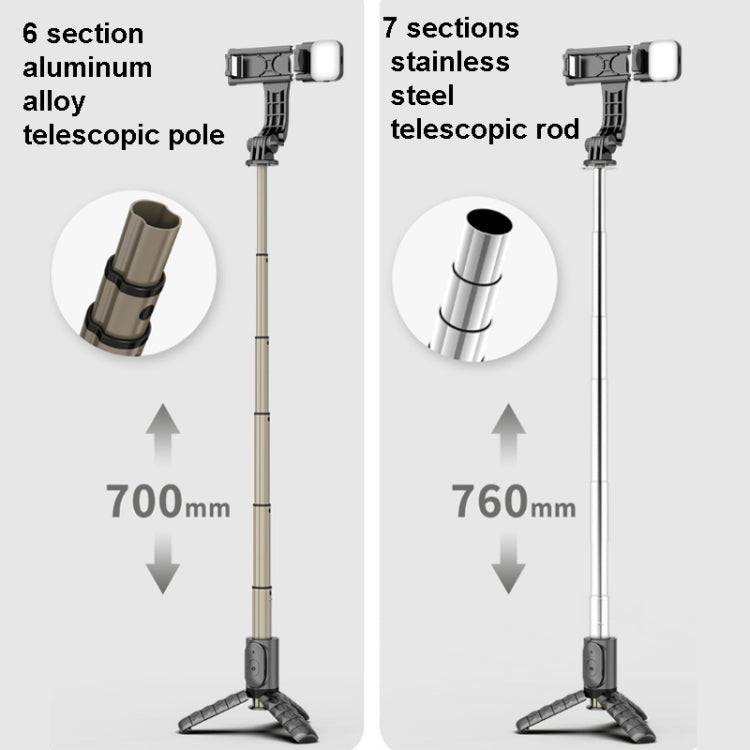 Mini Selfie Stick Integrated Multifunctional Bluetooth Selfie, Specification: Q11S 76cm With Fill Light - Selfie Sticks by PMC Jewellery | Online Shopping South Africa | PMC Jewellery | Buy Now Pay Later Mobicred