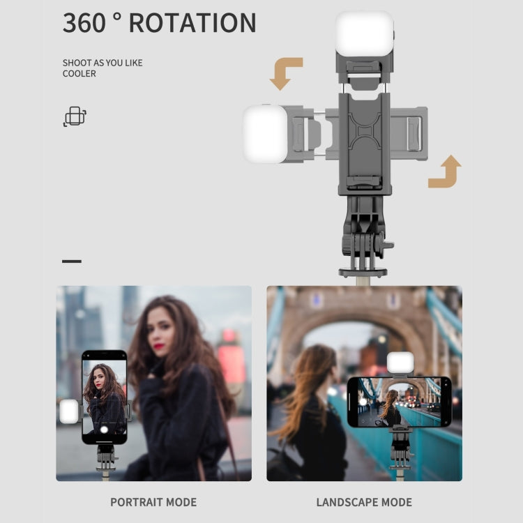 Mini Selfie Stick Integrated Multifunctional Bluetooth Selfie, Specification: Q10S 70cm With Fill Light - Selfie Sticks by PMC TechLife | Online Shopping South Africa | PMC TechLife | Buy Now Pay Later Mobicred