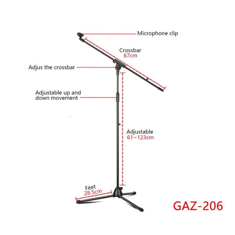 Single Rod Floor Formula Adjustable Microphone Bracket, Style: GAZ-206 - Stand by PMC TechLife | Online Shopping South Africa | PMC TechLife | Buy Now Pay Later Mobicred