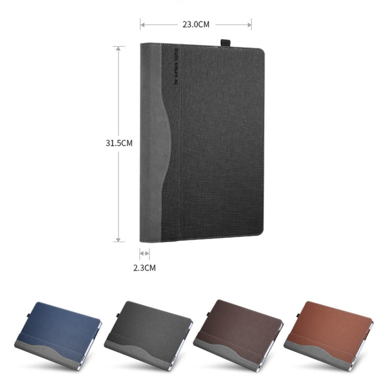 13.5 Inch Multifunctional PU Leather Laptop Sleeve For Microsoft Surface Laptop 1/2/3/4(Gentleman Gray) - free shipping - PMC Jewellery - Order now!