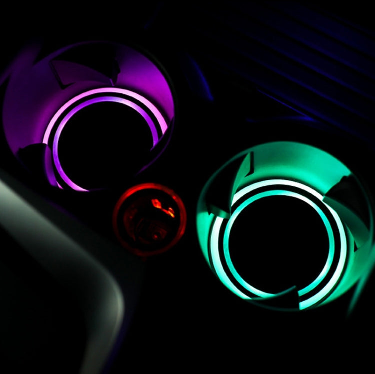 1 Pair 68mm LED Smart Light-Emitting Coaster Light Car Cup Slot Atmosphere Light(Cat Claws) - Car Drink Holders by PMC TechLife | Online Shopping South Africa | PMC TechLife | Buy Now Pay Later Mobicred