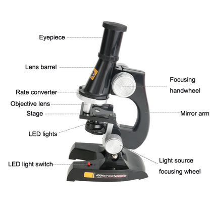 C2119 Children Early Education HD 450X Microscope Toy(Black) - Digital Microscope by PMC Jewellery | Online Shopping South Africa | PMC Jewellery | Buy Now Pay Later Mobicred