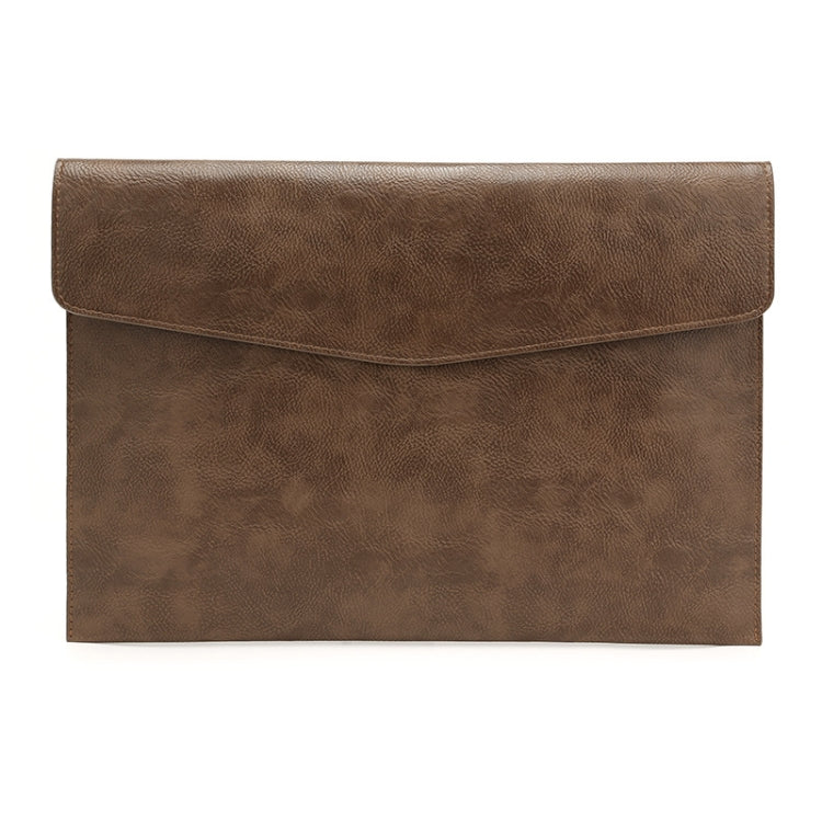 PU Leather Litchi Pattern Sleeve Case For 13.3 Inch Laptop, Style: Single Bag  (Dark Brown) - 13.3 inch by PMC TechLife | Online Shopping South Africa | PMC TechLife | Buy Now Pay Later Mobicred