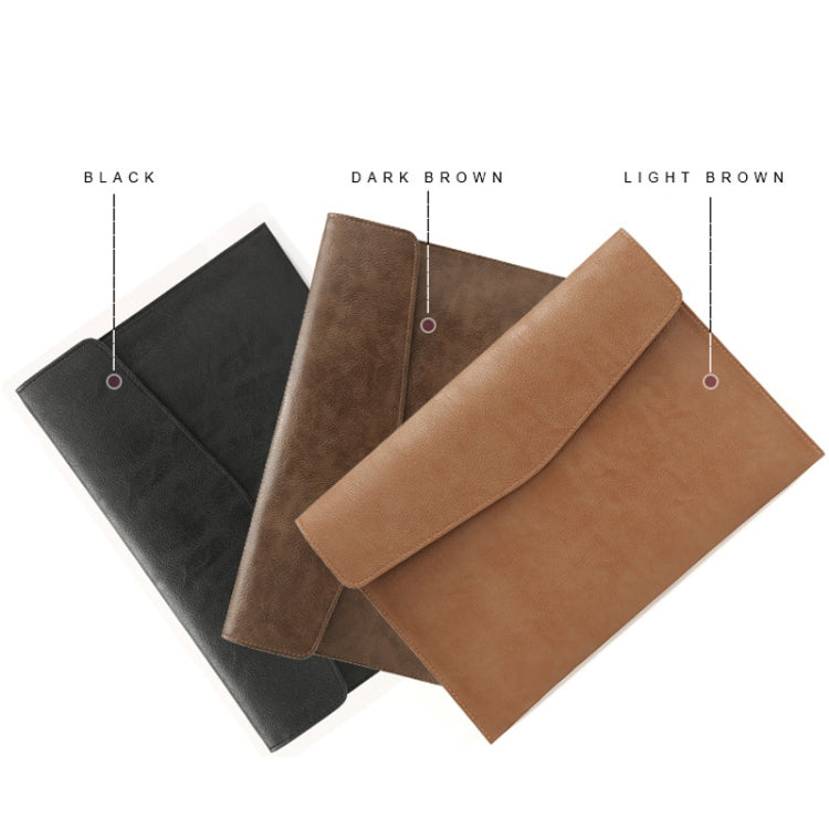 PU Leather Litchi Pattern Sleeve Case For 13.3 Inch Laptop, Style: Single Bag  (Dark Brown) - 13.3 inch by PMC TechLife | Online Shopping South Africa | PMC TechLife | Buy Now Pay Later Mobicred