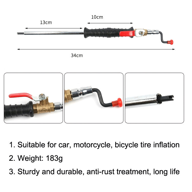 Car Tire Double-Ended Air Nozzle, Specification: Straight Handle - Other Tools by PMC TechLife | Online Shopping South Africa | PMC TechLife | Buy Now Pay Later Mobicred