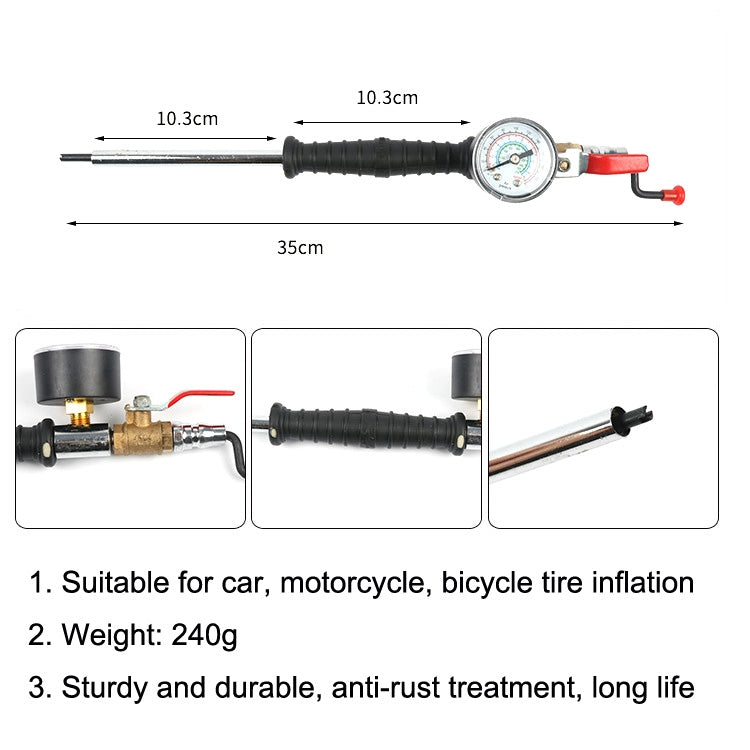 Car Tire Double-Ended Air Nozzle, Specification: Straight Handle With Gaselet - Other Tools by PMC Jewellery | Online Shopping South Africa | PMC Jewellery | Buy Now Pay Later Mobicred