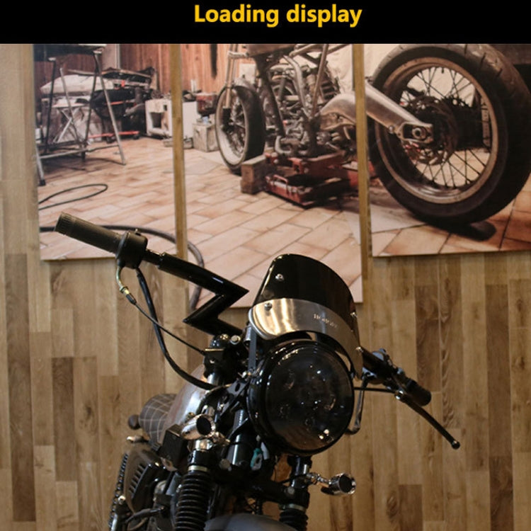 HONGPA DY-002 5-7 Inch Retro Motorcycle Modified PC Windshield(Black) - Others by HONGPA | Online Shopping South Africa | PMC TechLife | Buy Now Pay Later Mobicred