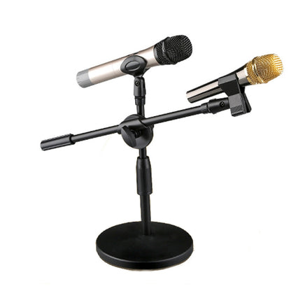 LKT-300 30-65cm Full Metal Disc Base Dual Microphone Stand,Size: 140mm Base - Stand by PMC Jewellery | Online Shopping South Africa | PMC Jewellery | Buy Now Pay Later Mobicred