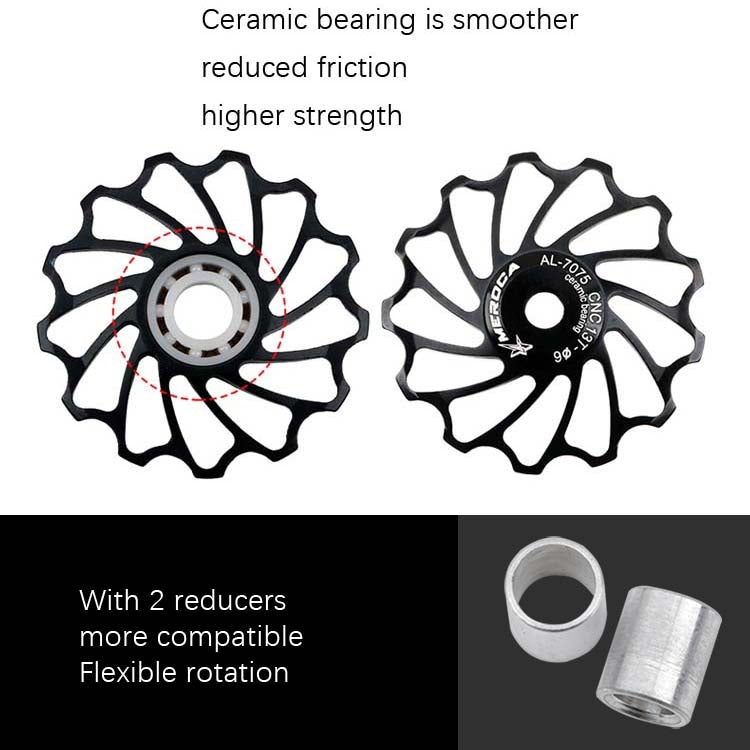 MEROCA Ceramic Bearing Mountain Bike Guide Wheel(11T Red) - Guide wheels by MEROCA | Online Shopping South Africa | PMc TechLife | Buy Now Pay Later Mobicred