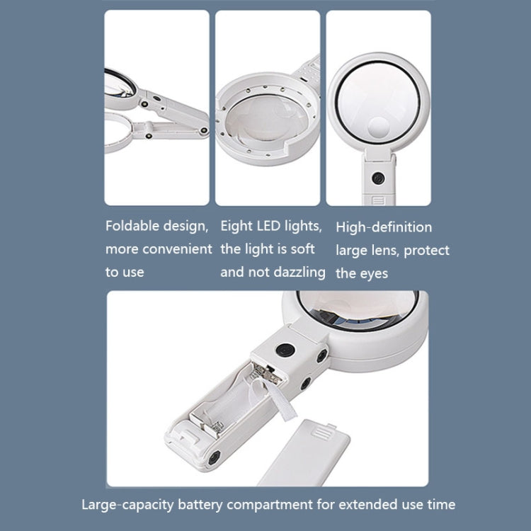 5X / 11X USB Charging LED Light Handheld Magnifier(FS 75RC) - Hand Held Style by PMC Jewellery | Online Shopping South Africa | PMC Jewellery | Buy Now Pay Later Mobicred