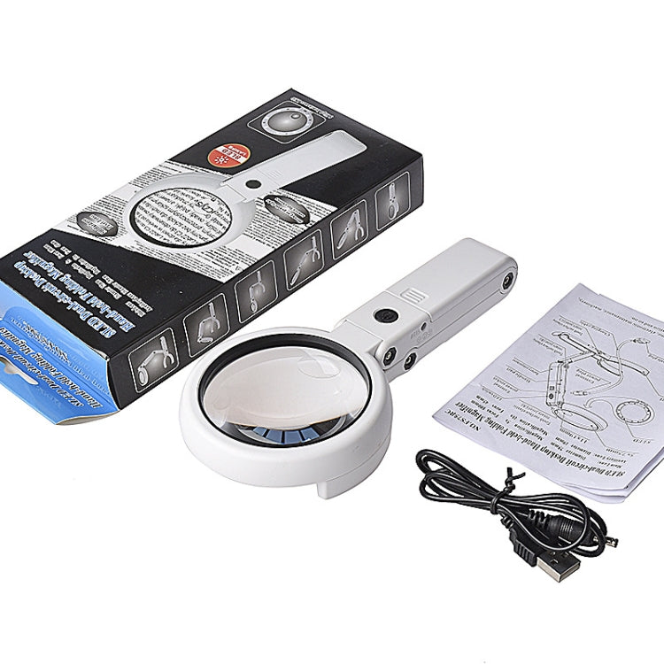 5X / 11X USB Charging LED Light Handheld Magnifier(FS 75RC) - Hand Held Style by PMC Jewellery | Online Shopping South Africa | PMC Jewellery | Buy Now Pay Later Mobicred