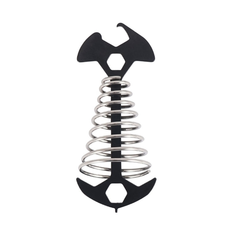 5 PCS Multifunctional Outdoor Camping Fishbone Nail Spring Hook Wind Rope Buckle(Black) - Tents & Accessories by PMC TechLife | Online Shopping South Africa | PMC TechLife | Buy Now Pay Later Mobicred