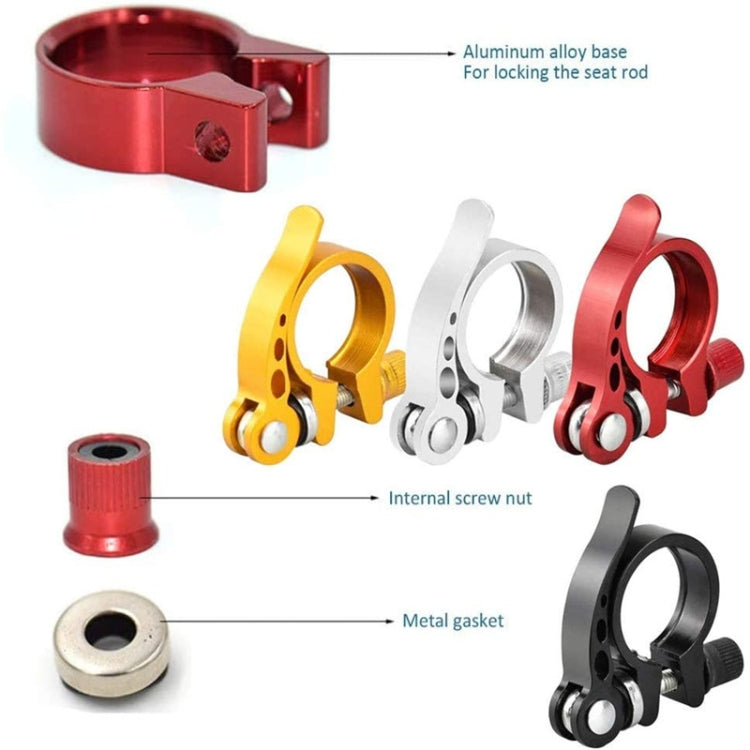5 PCS Bicycle Accessories Quick Release Clip Road Bike Seatpost Clamp, Size: 28.6mm(Silver) - Pipe clamps by PMc TechLife | Online Shopping South Africa | PMc TechLife | Buy Now Pay Later Mobicred
