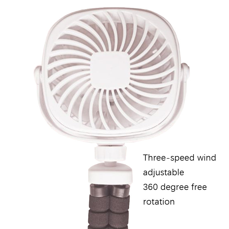 Octopus Stroller Deformation Fan Desktop Portable Handheld USB Small Fan, Colour: 1200mAh White - Electric Fans by PMC TechLife | Online Shopping South Africa | PMC TechLife | Buy Now Pay Later Mobicred
