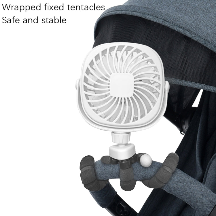 Octopus Stroller Deformation Fan Desktop Portable Handheld USB Small Fan, Colour: 2200mAh White - Electric Fans by PMC Jewellery | Online Shopping South Africa | PMC Jewellery | Buy Now Pay Later Mobicred