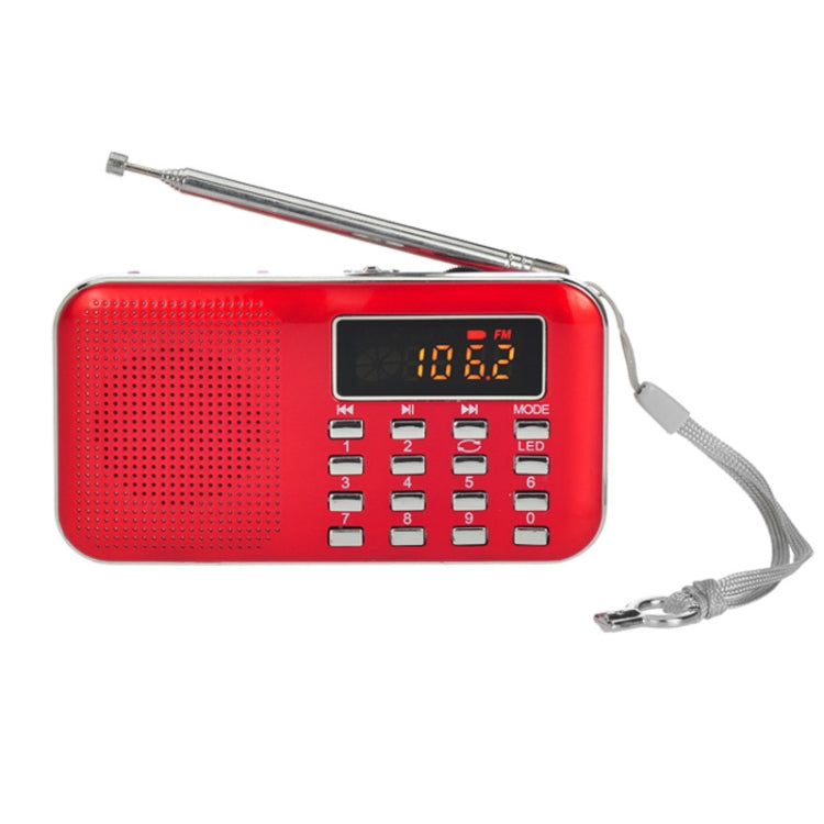 L-218AM  MP3 Radio Speaker Player Support TF Card USB with LED Flashlight Function(Red) - Radio Player by PMC TechLife | Online Shopping South Africa | PMC TechLife | Buy Now Pay Later Mobicred
