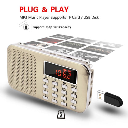 L-218AM  MP3 Radio Speaker Player Support TF Card USB with LED Flashlight Function(Red) - Radio Player by PMC Jewellery | Online Shopping South Africa | PMC Jewellery | Buy Now Pay Later Mobicred