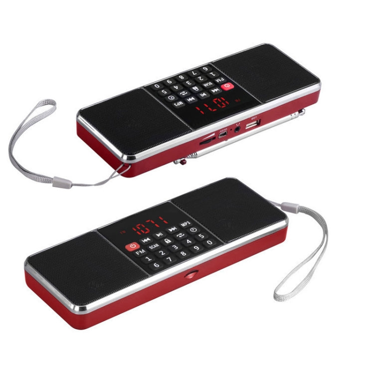 L-288AM  Bluetooth Dual Speaker Radio MP3 Player Support TF Card/U Disk with LED Display(Red) - Radio Player by PMC Jewellery | Online Shopping South Africa | PMC Jewellery | Buy Now Pay Later Mobicred