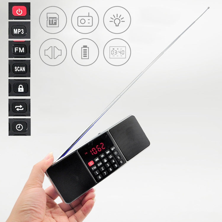 L-288AM  Bluetooth Dual Speaker Radio MP3 Player Support TF Card/U Disk with LED Display(Gold) - Radio Player by PMC TechLife | Online Shopping South Africa | PMC TechLife | Buy Now Pay Later Mobicred