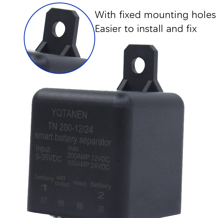 YQTANEN Small Volume Wide Voltage Dual Battery Isolator, Current: 200A - Relays by PMC Jewellery | Online Shopping South Africa | PMC Jewellery | Buy Now Pay Later Mobicred