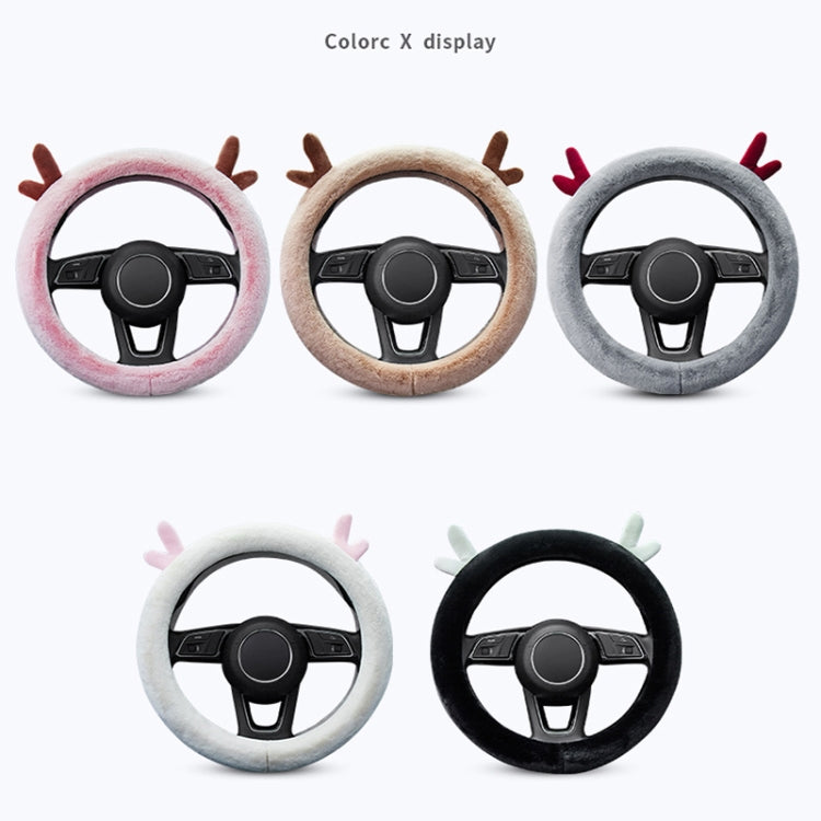 Antler Thick Plush Steering Wheel Cover, Style: O Type (Camel) - Steering Wheel Accessories by PMC TechLife | Online Shopping South Africa | PMC TechLife | Buy Now Pay Later Mobicred