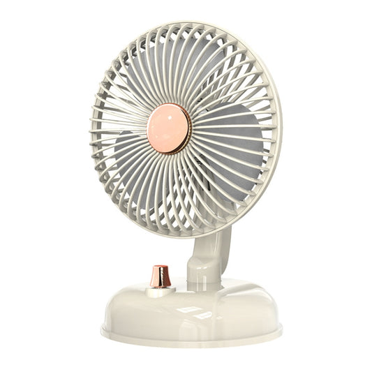 F10 Portable Quiet Desktop Retro Moving Head USB Fan(Milk White) - Electric Fans by PMC Jewellery | Online Shopping South Africa | PMC Jewellery | Buy Now Pay Later Mobicred