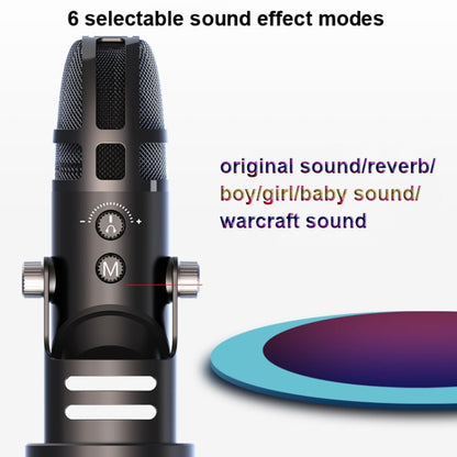 M9 RGB Condenser Microphone Built-in Sound Card,Style: Computer Version - Microphone by PMC Jewellery | Online Shopping South Africa | PMC Jewellery | Buy Now Pay Later Mobicred